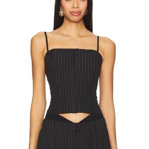 Black Pinstripe Corset Top